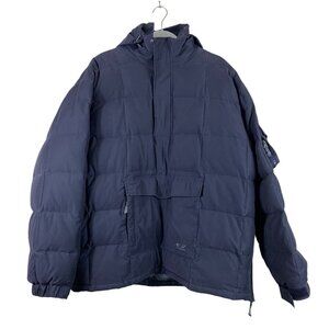 American Eagle AE77 Navy Pullover Hooded Quilted Down-filled Puffer Size Large